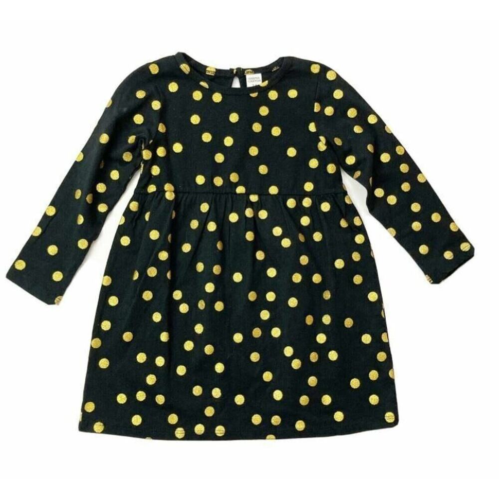 HARPER CANYON Girls Size 18m‎ Black Gold Polka Dot Long Sleeved Dress